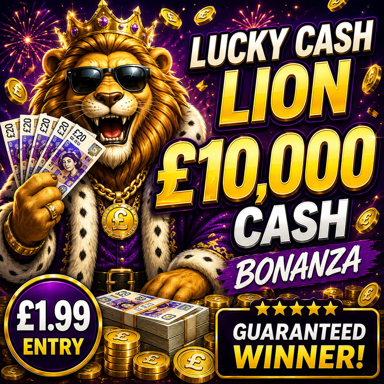 Lucky Cash Lion £10,000 Cash Bonanza